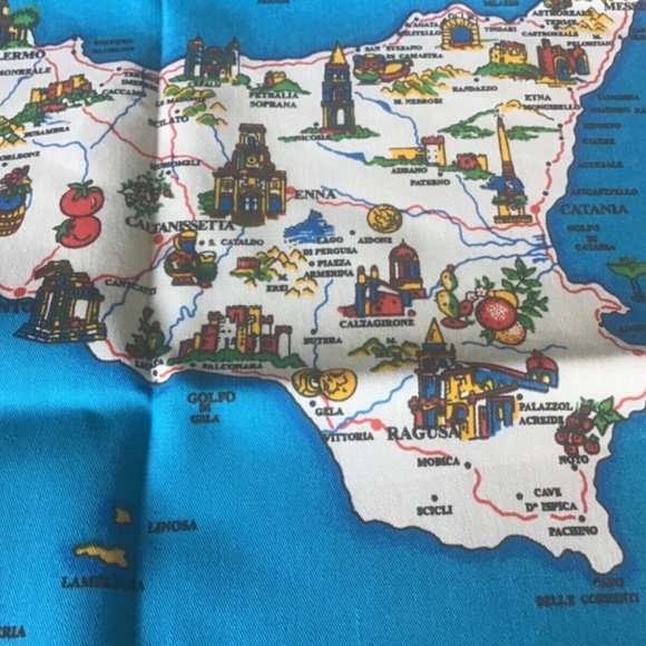 NEW ITALIAN TEA TOWEL SOUVENIR SICILIA COTTON TEA TOWEL 33 1/2” x 23” - Picture 9 of 9